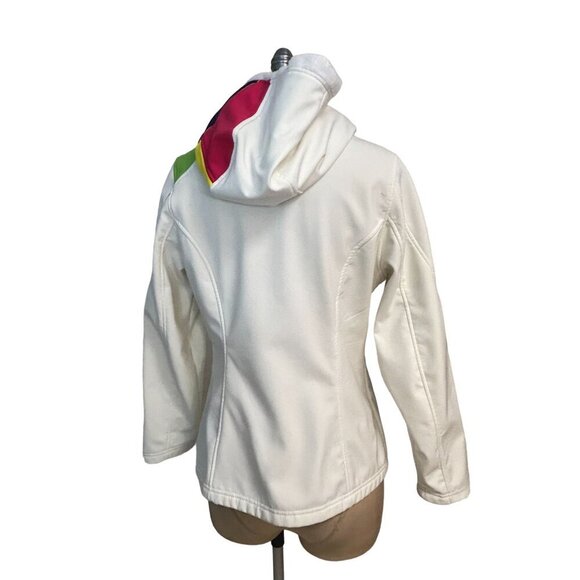 Spyder White Colorblock Hooded Jacket Zip Up Jacket Size Medium - Picture 3 of 7